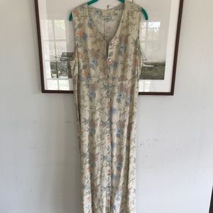 Vintage  linen  maxi button down dress